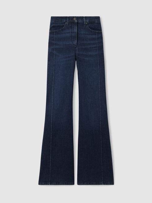 Stretch Cotton Wide Leg Jeans