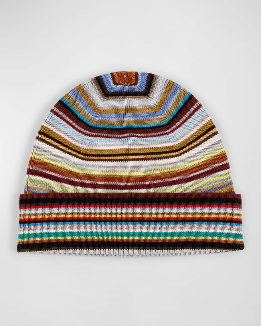 Merino Wool Signature Stripe Beanie Hat