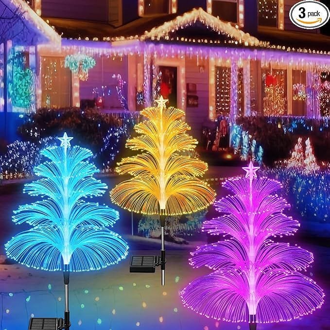 Solar-Lit Christmas Tree Jellyfish Lights