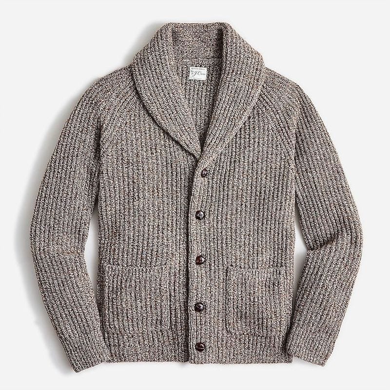 Rugged merino wool cardigan sweater