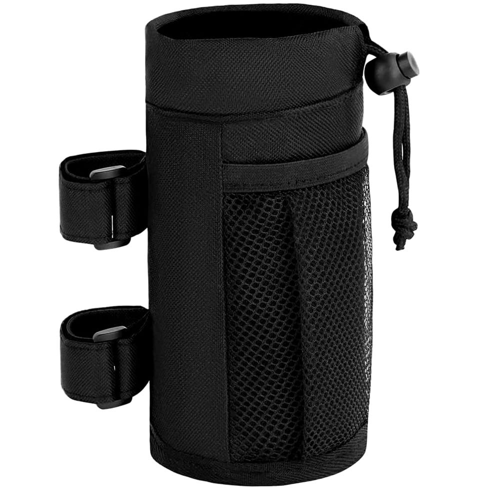Portaborraccia Universale per Bici 24oz, Porta Borraccia Senza Viti con Tasche in Rete, Portaborraccia con Chiusura a Coulisse, Borraccia Bici per Manubri di Biciclette, Scooter, Moto, Carrozzine