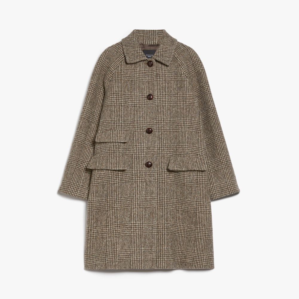 【EDIT CLOTHING】 Check wool marine coat USMC Marine Corps Military Wool Formal Dress Green Belt