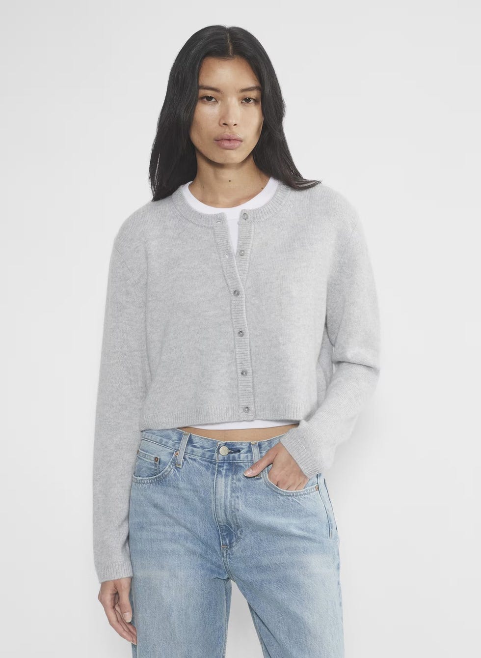 Cashmere Relaxed Crew Cardigan