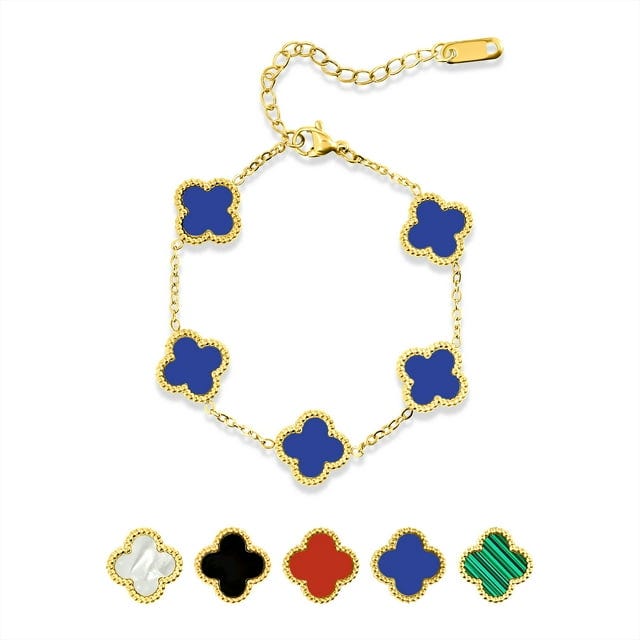 Blue Flower Link Bracelet