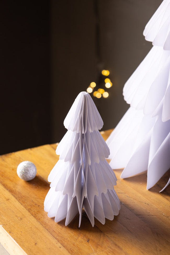 Set Of 3 White Honeycomb Christmas Trees