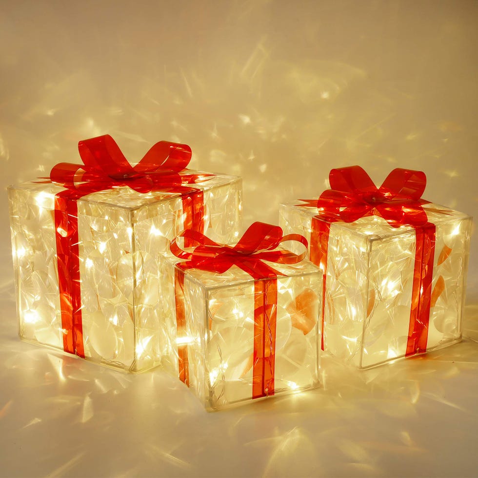 Christmas Present Lighted Boxes, Set of 3