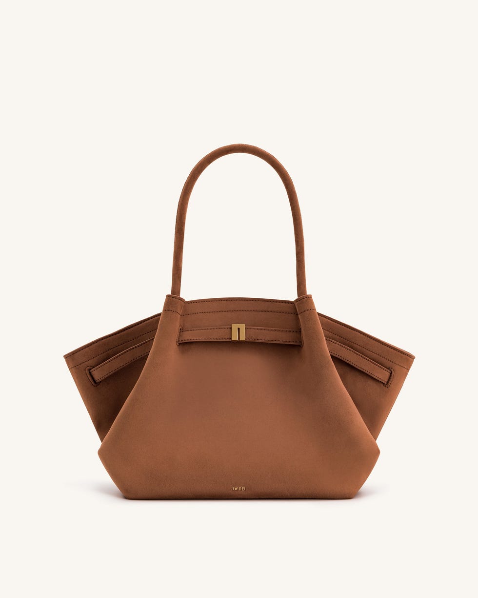 Hana Medium Faux Suede Tote Bag - Brown