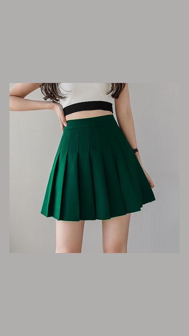 Women's High Waist Pleated Mini Skirt Skater Tennis Skirt 