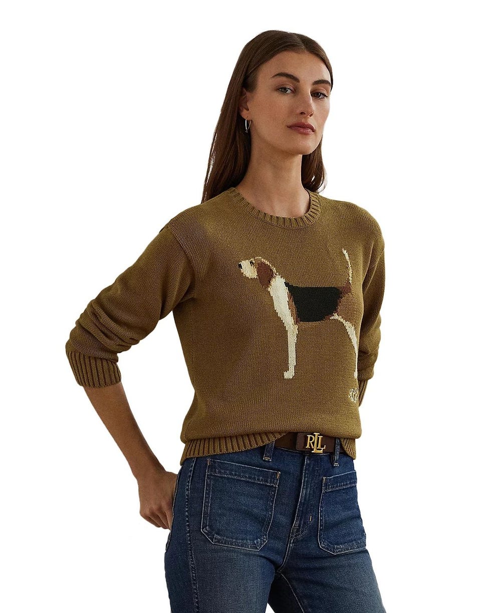 Intarsia Knit Dachshund Sweater