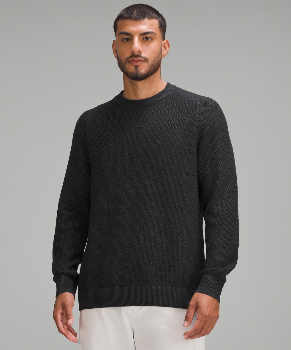 Textured Knit Crewneck Sweater