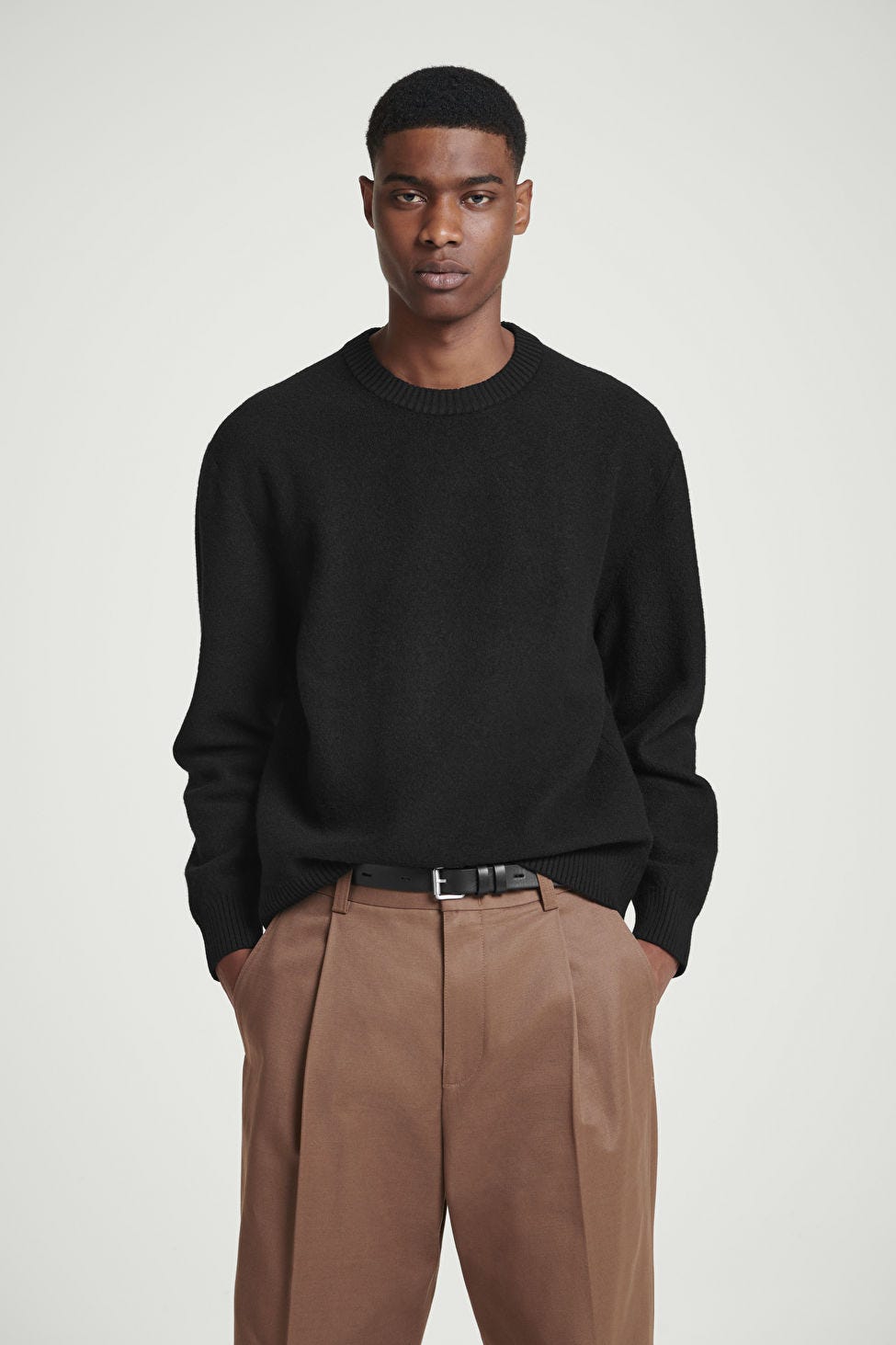 Boiled Wool Crewneck Sweater