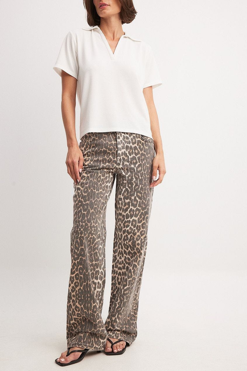 Straight Leopard Denim