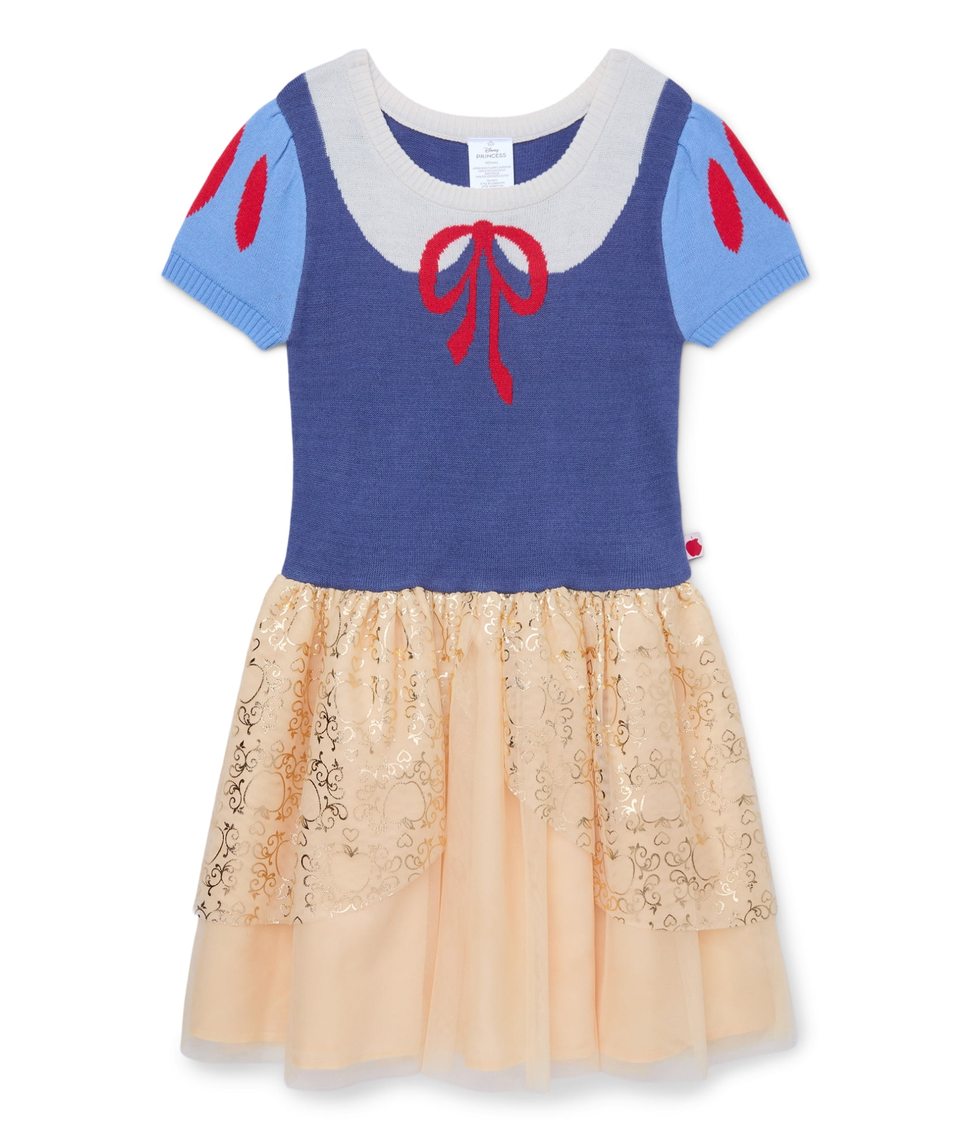 Girls' Disney Princess Snow White Cosplay Short Sleeve Sweater Dress