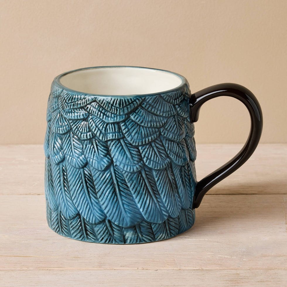 Stoneware Feather Mug