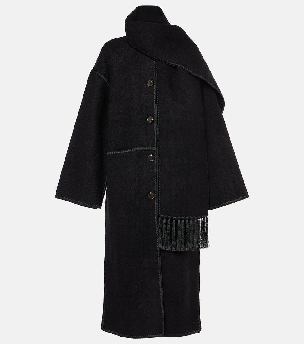 Embroidered Scarf Coat