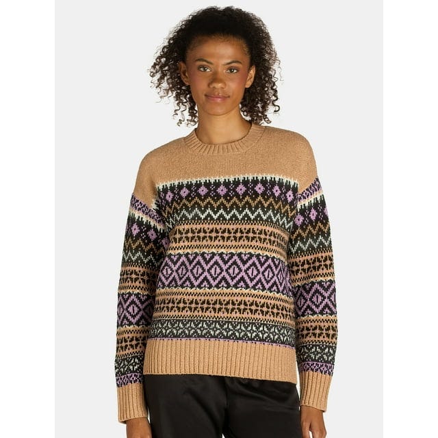 Women's and Women's Plus Fair Isle Pullover Sweater