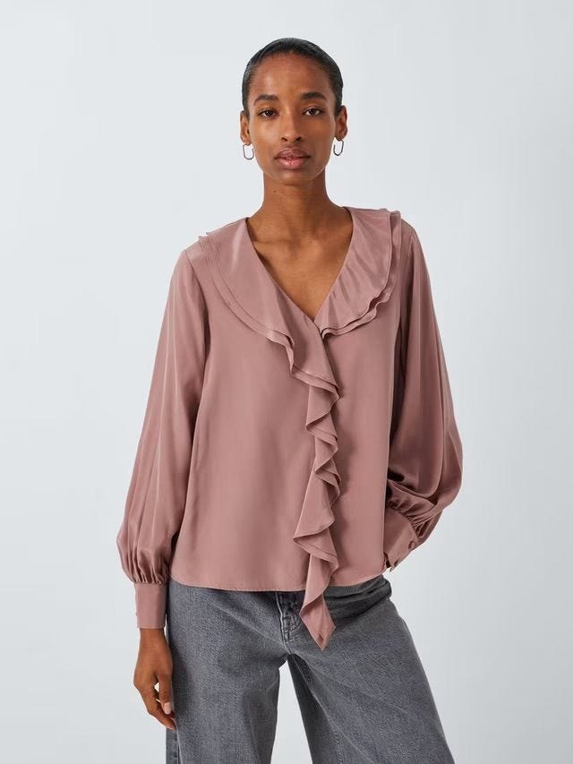 John Lewis Silk Frill Blouse