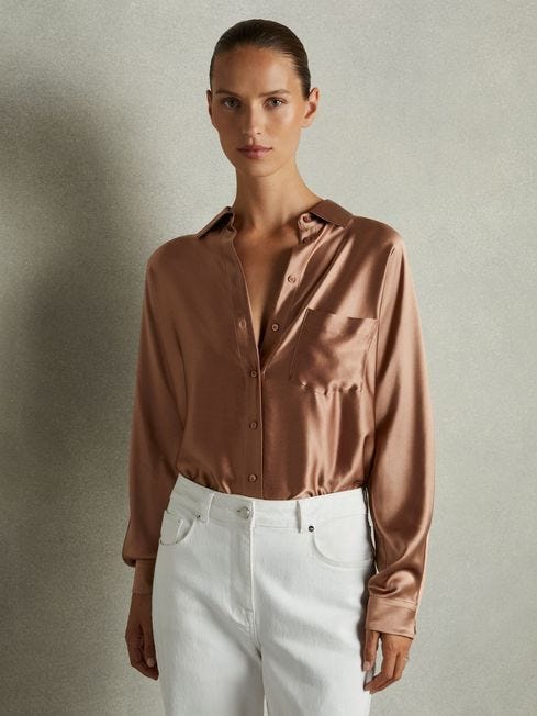 Claude silk satin shirt