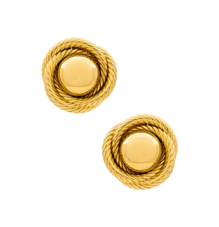 AUREUM Naomi Earrings in Metallic Gold.