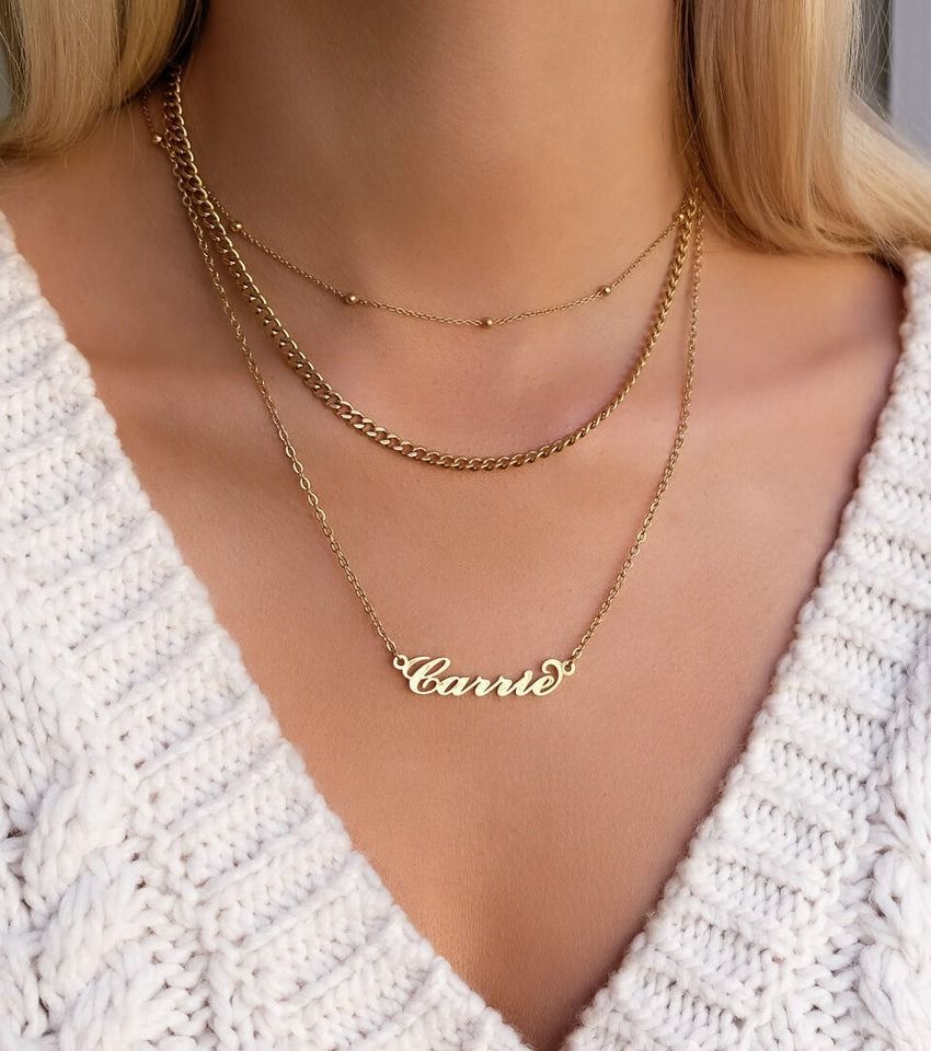 9 carat gold name necklace fashion