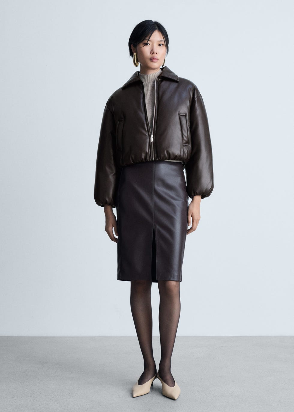 Quilted bomber jacket