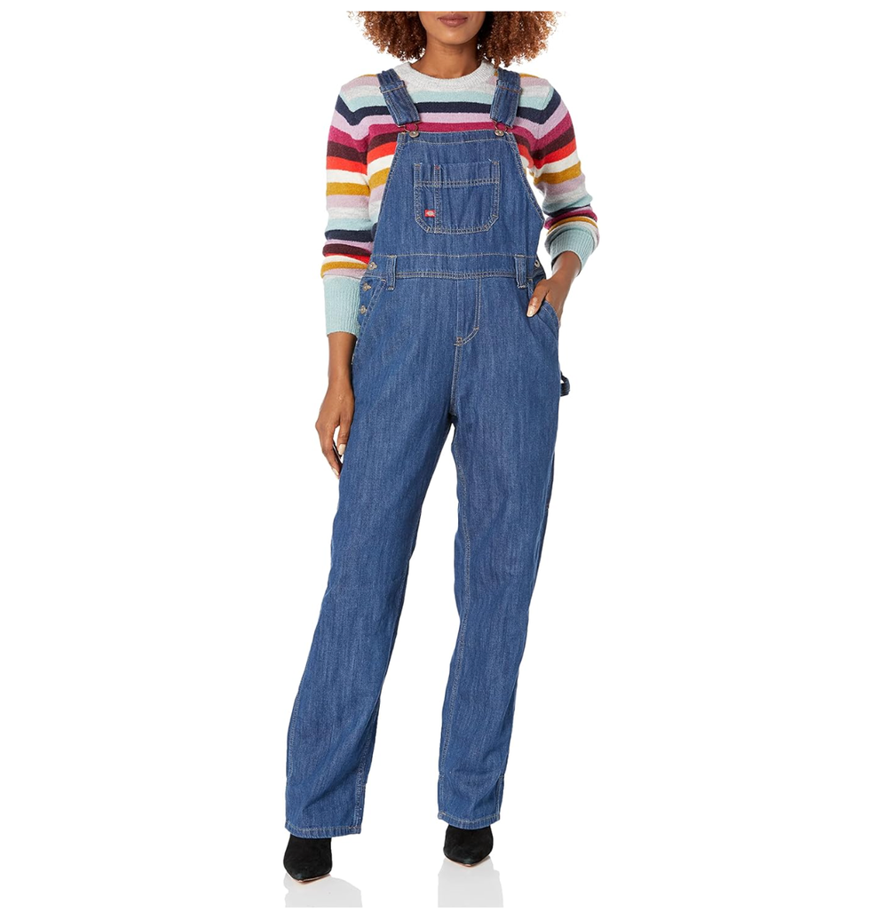Dickies Women's Denim Bib Overall, Medium Stonewash