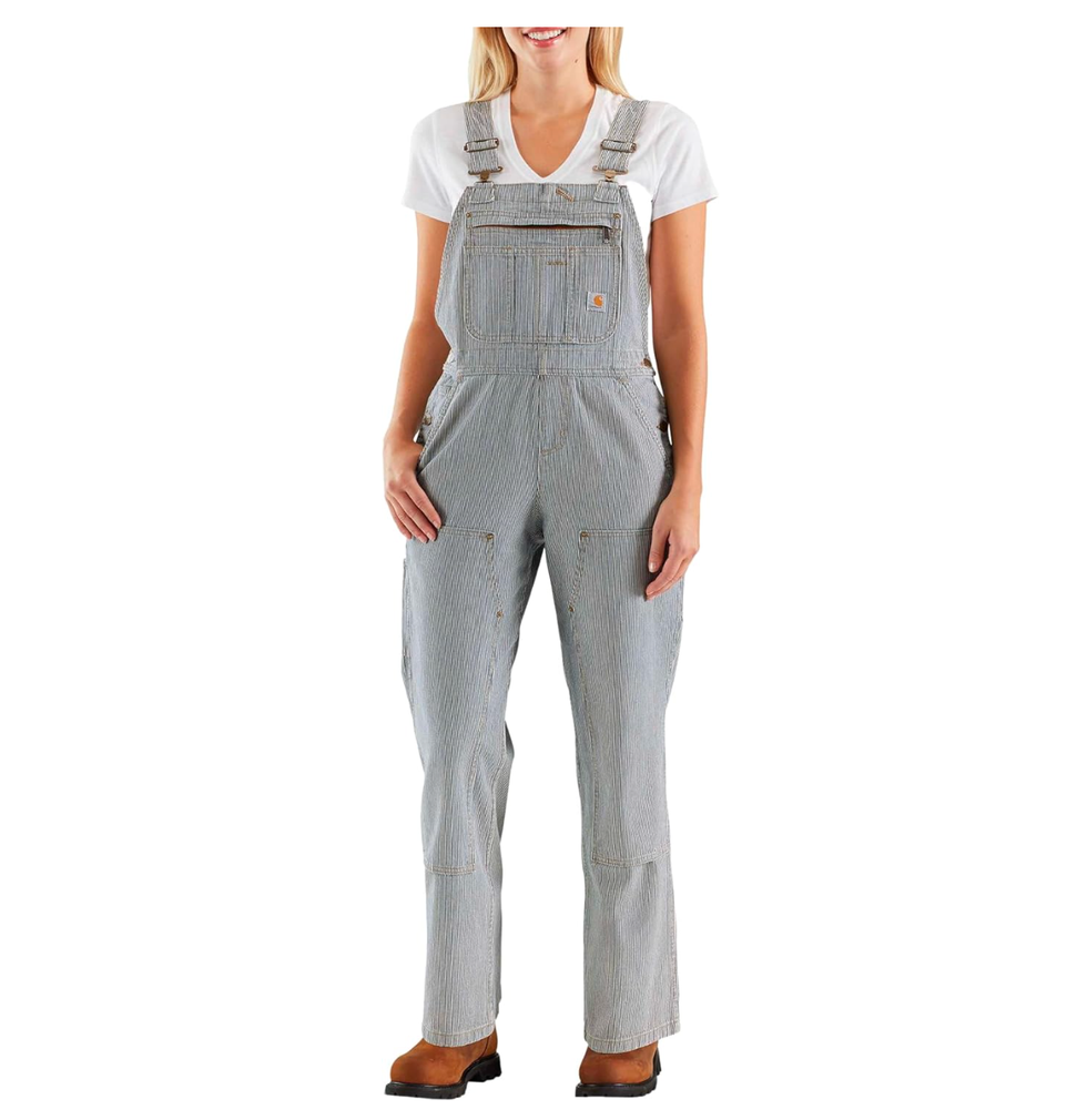 Carhartt Women's Double Front Railroad Striped Bib Overalls