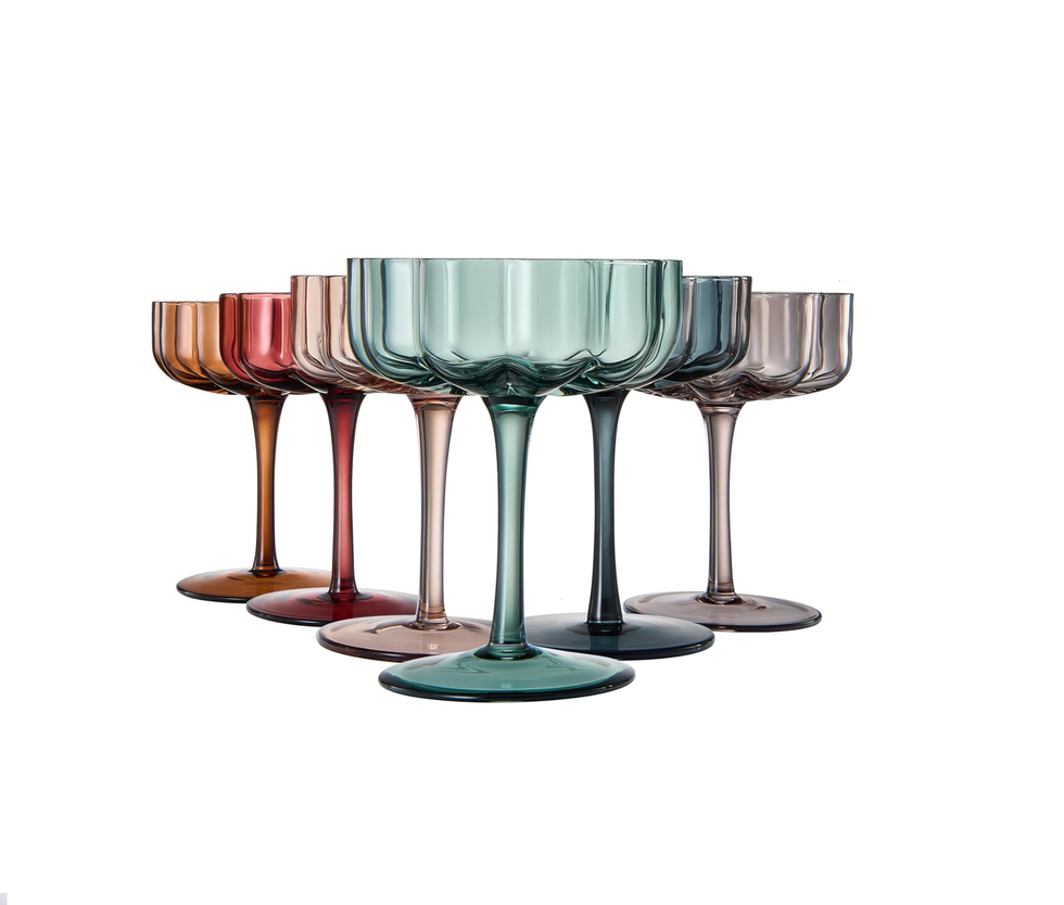 Wavy Petals Coupe Glass Set