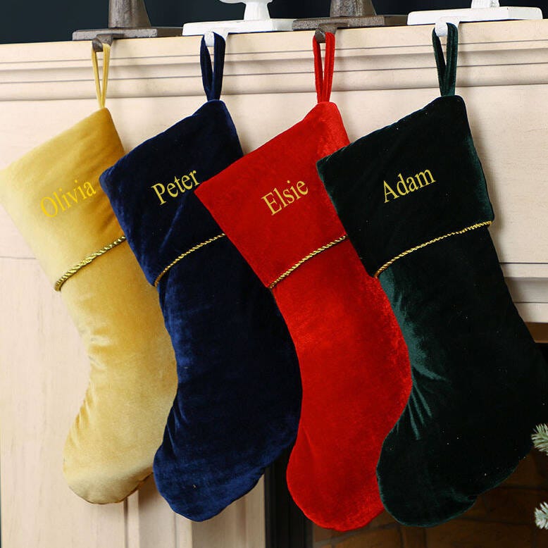 Personalised Luxury Plush Velvet Christmas Stocking