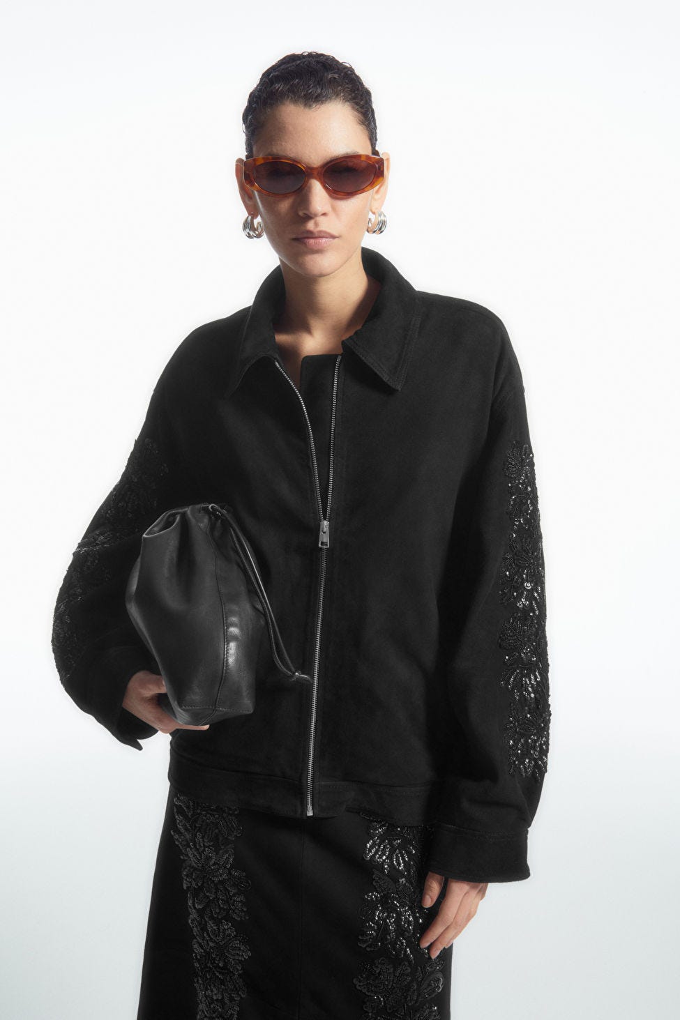 Sequinned Suede Jacket