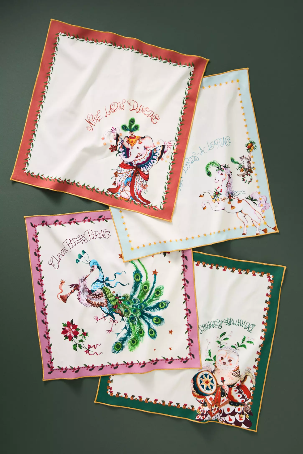 12 Days of Christmas Napkins, Set of 12
