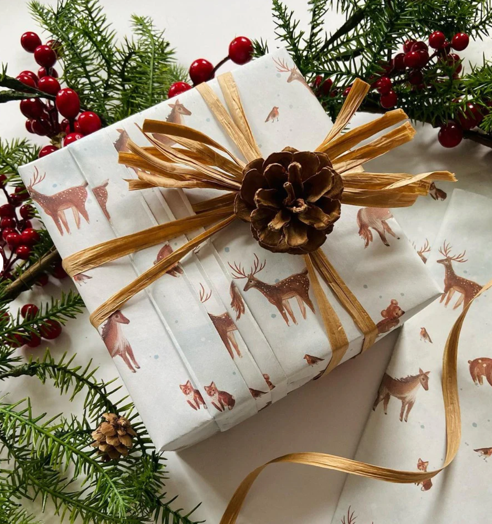 Winter Animals and Stars Wrapping Paper