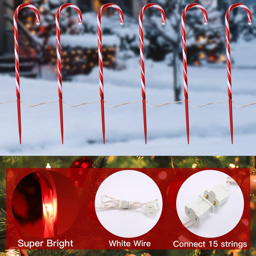 Christmas Candy Cane Path Lights (Pack of 12)