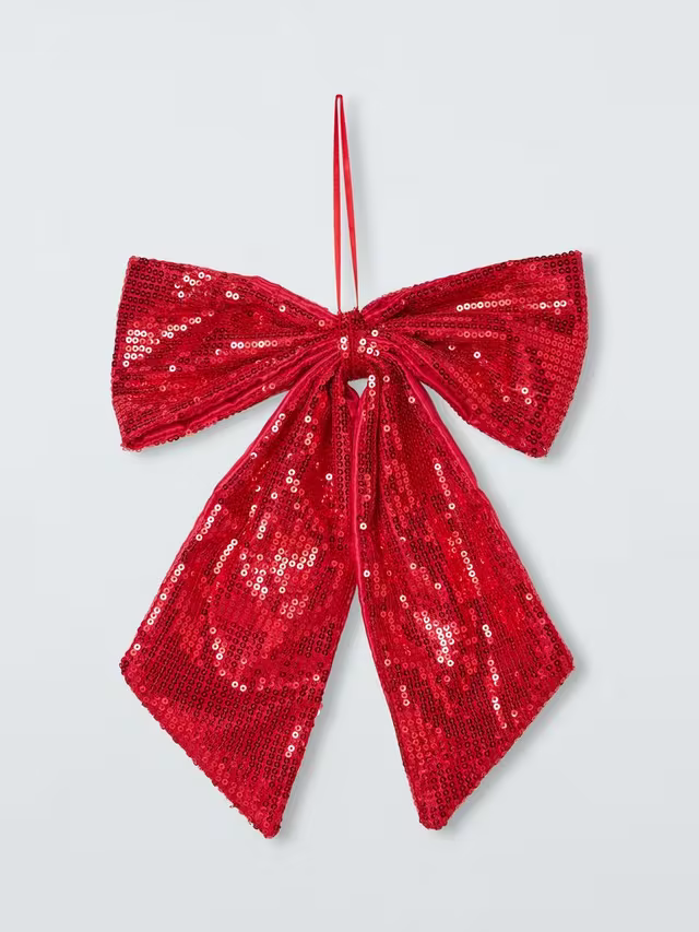 Sequin Bow, Red