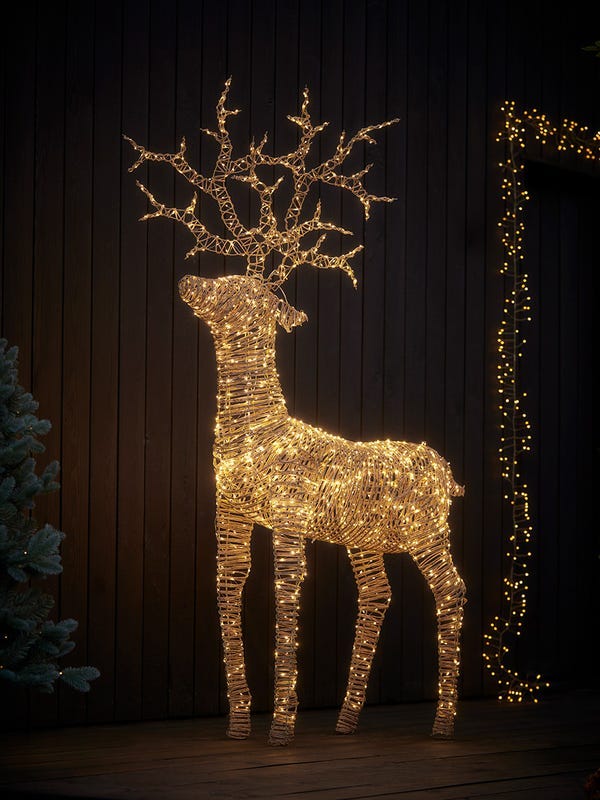 Rattan Light Up Reindeer 