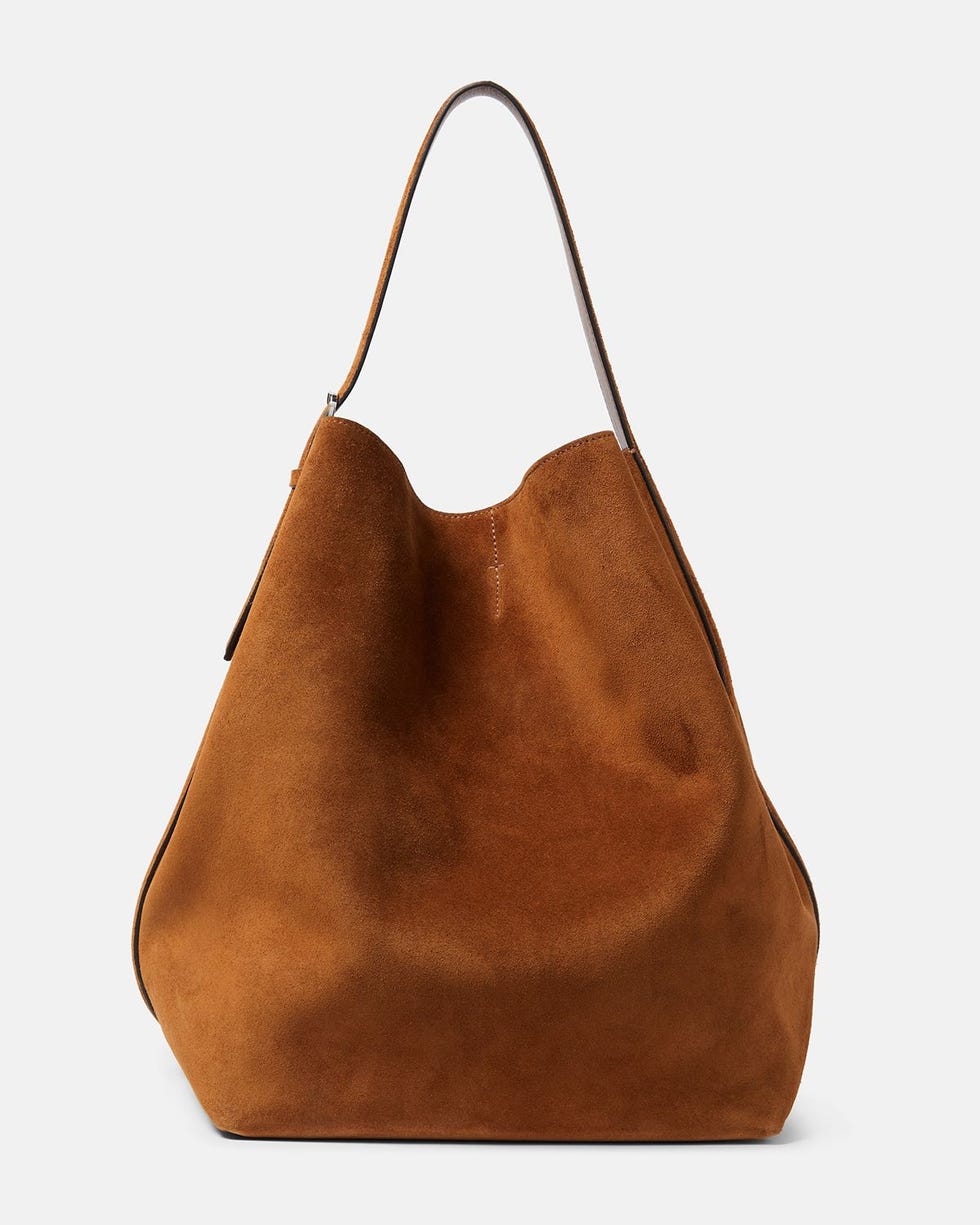 Belted Suede Tote Bag