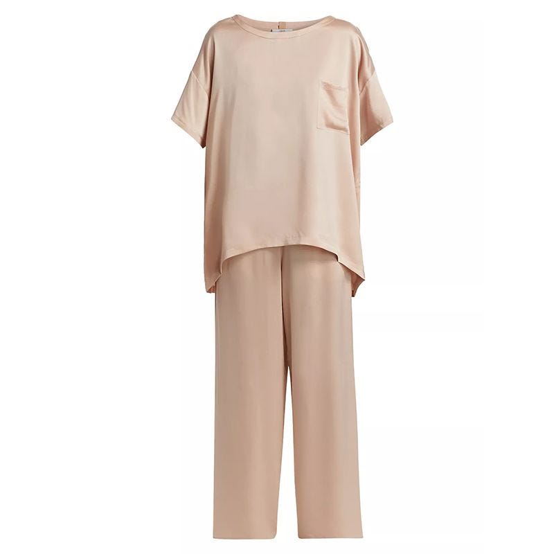 Washable Silk Tee Pant Set