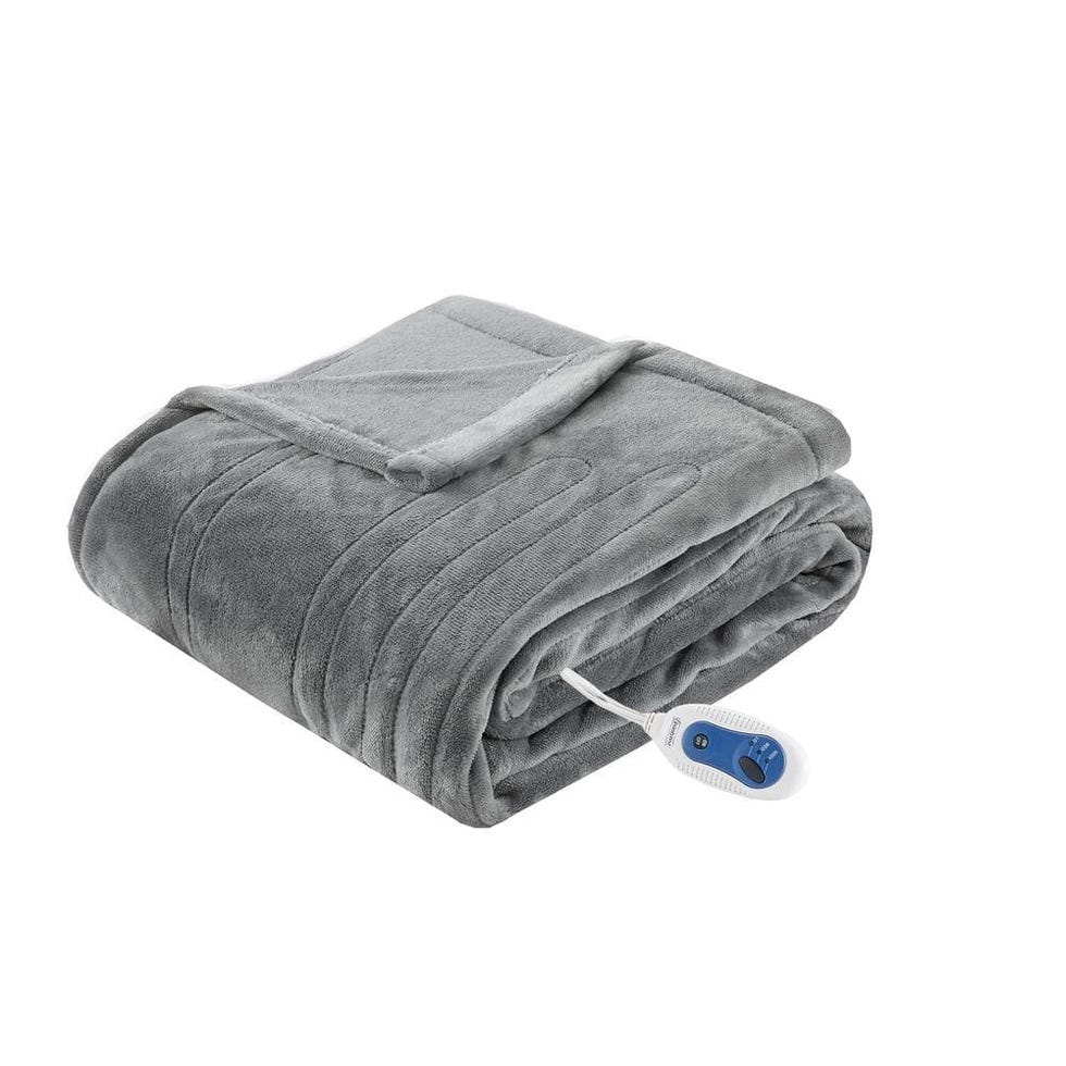 Heated Plush Grey Electric Throw Blanket Heated Plush Grey Electric Throw Blanket