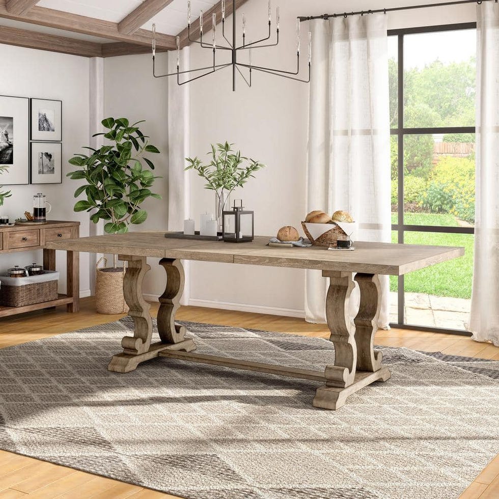 Reina Rustic Wood Trestle Extendable Dining Table Reina Rustic Wood Trestle Extendable Dining Table