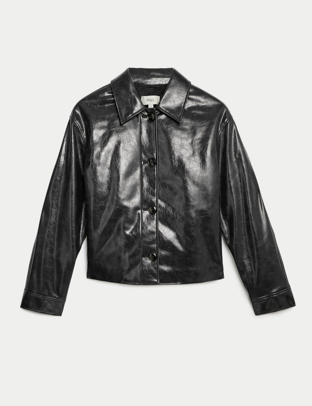 M and s faux leather jacket hotsell