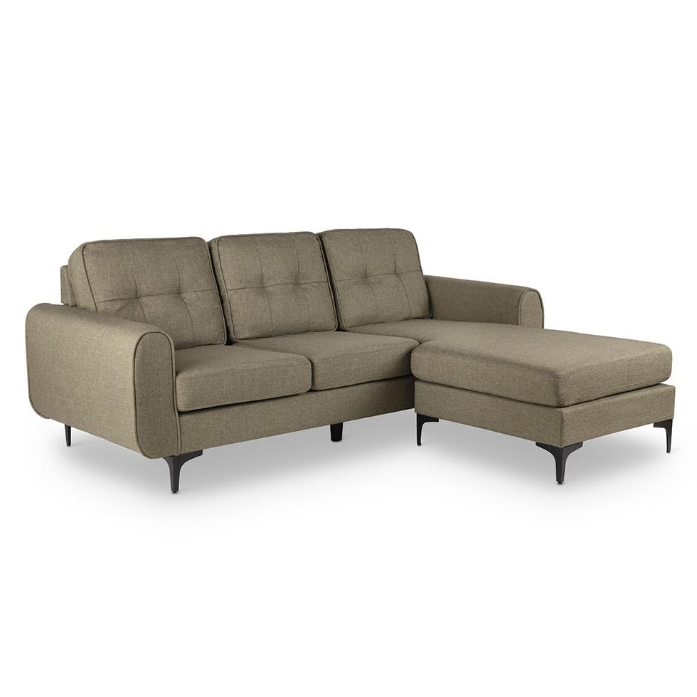 Sofá beige chaise longue