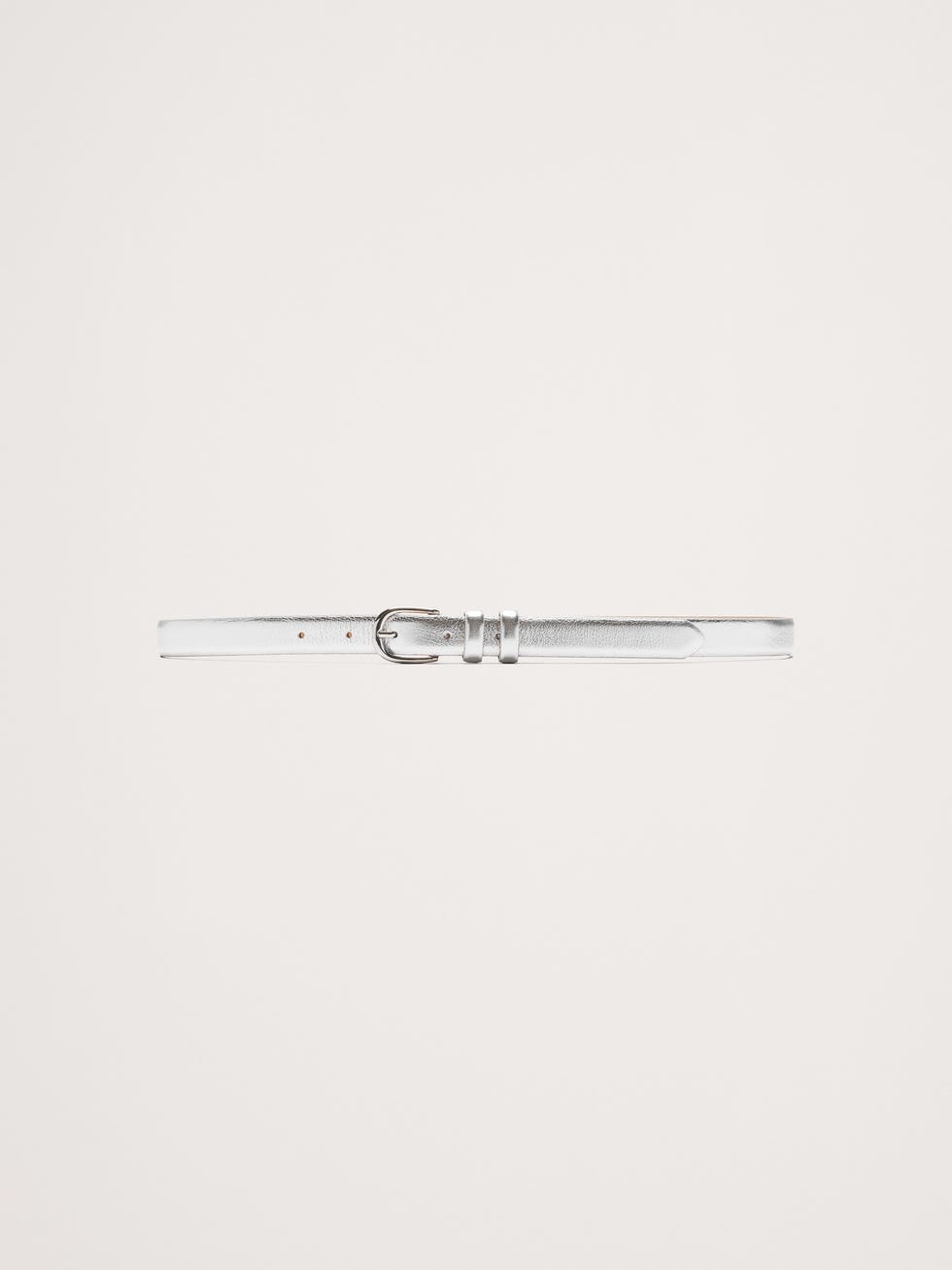 Slim Metallic Leather Belt