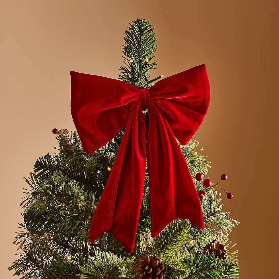 Red Velvet Bow Tree Topper