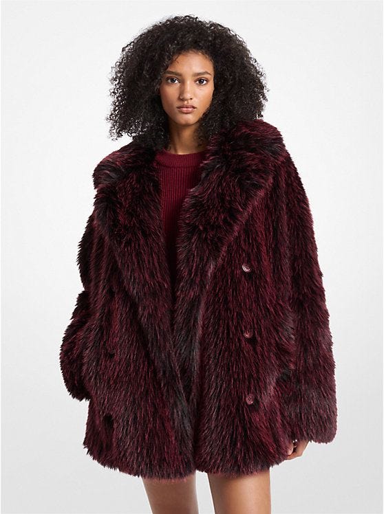 Faux Fur Peacoat