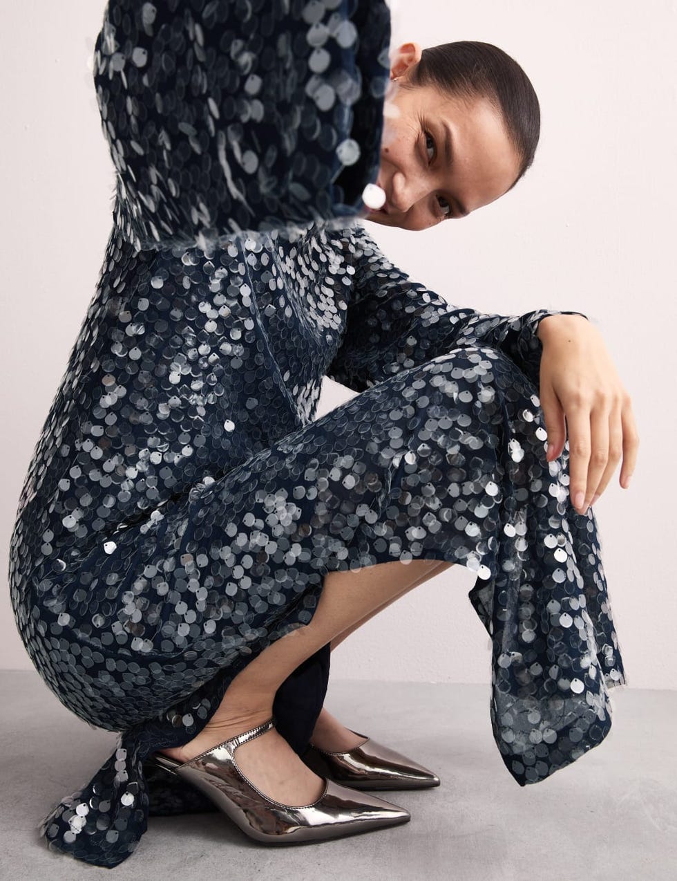 Sequin Midaxi Column Dress