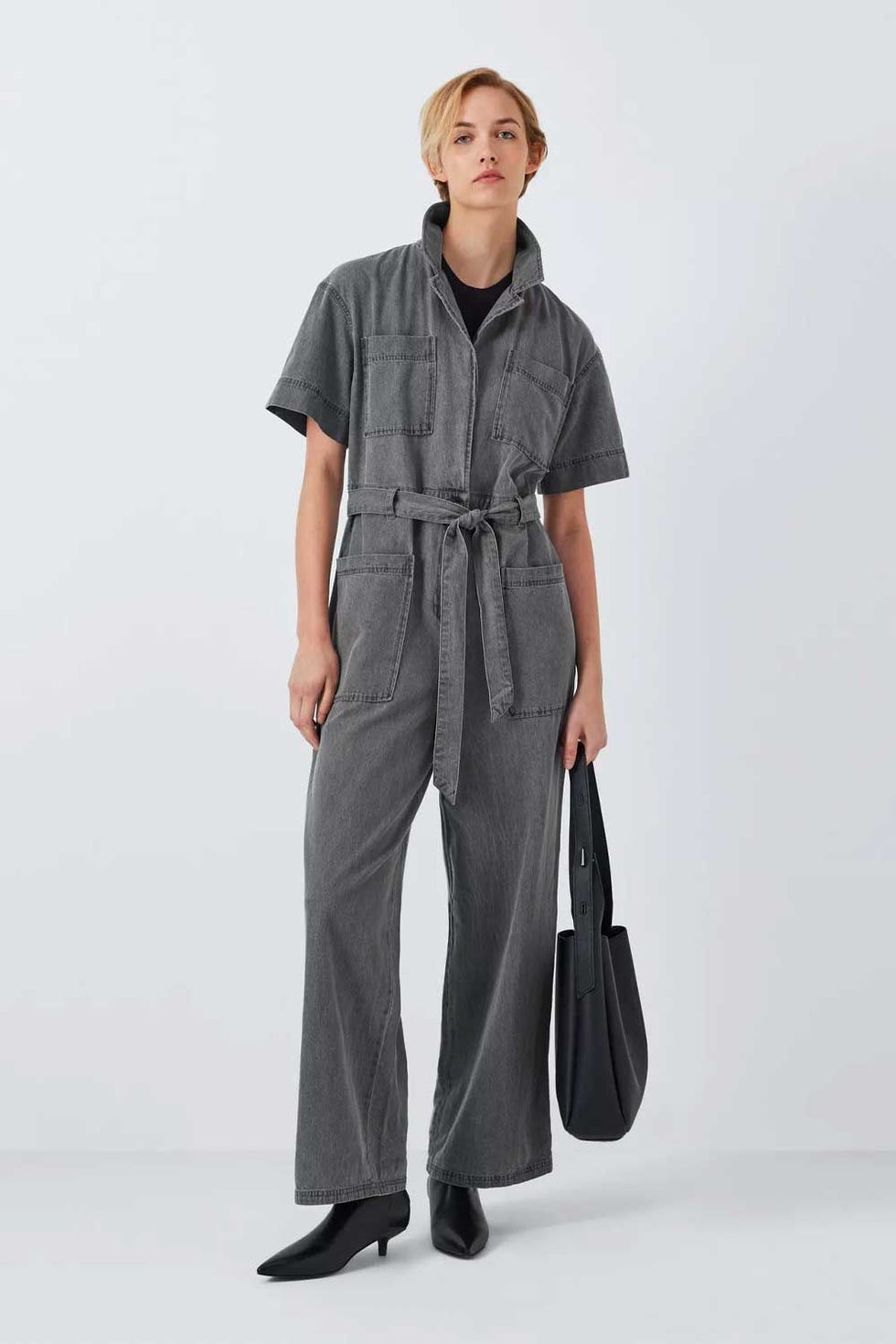 ANYDAY Utility Short Sleeve Jumpsuit, Grey