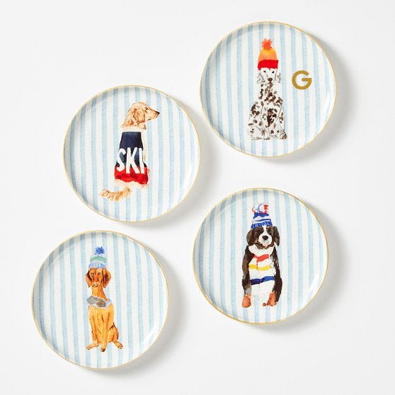 Mark & Graham x Gray Malin Ski Dog Coasters, Set of 4