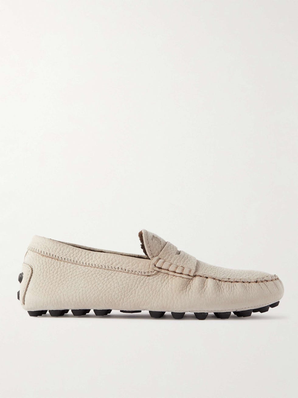 City Shearling-Lined Nubuck Driving Shoes