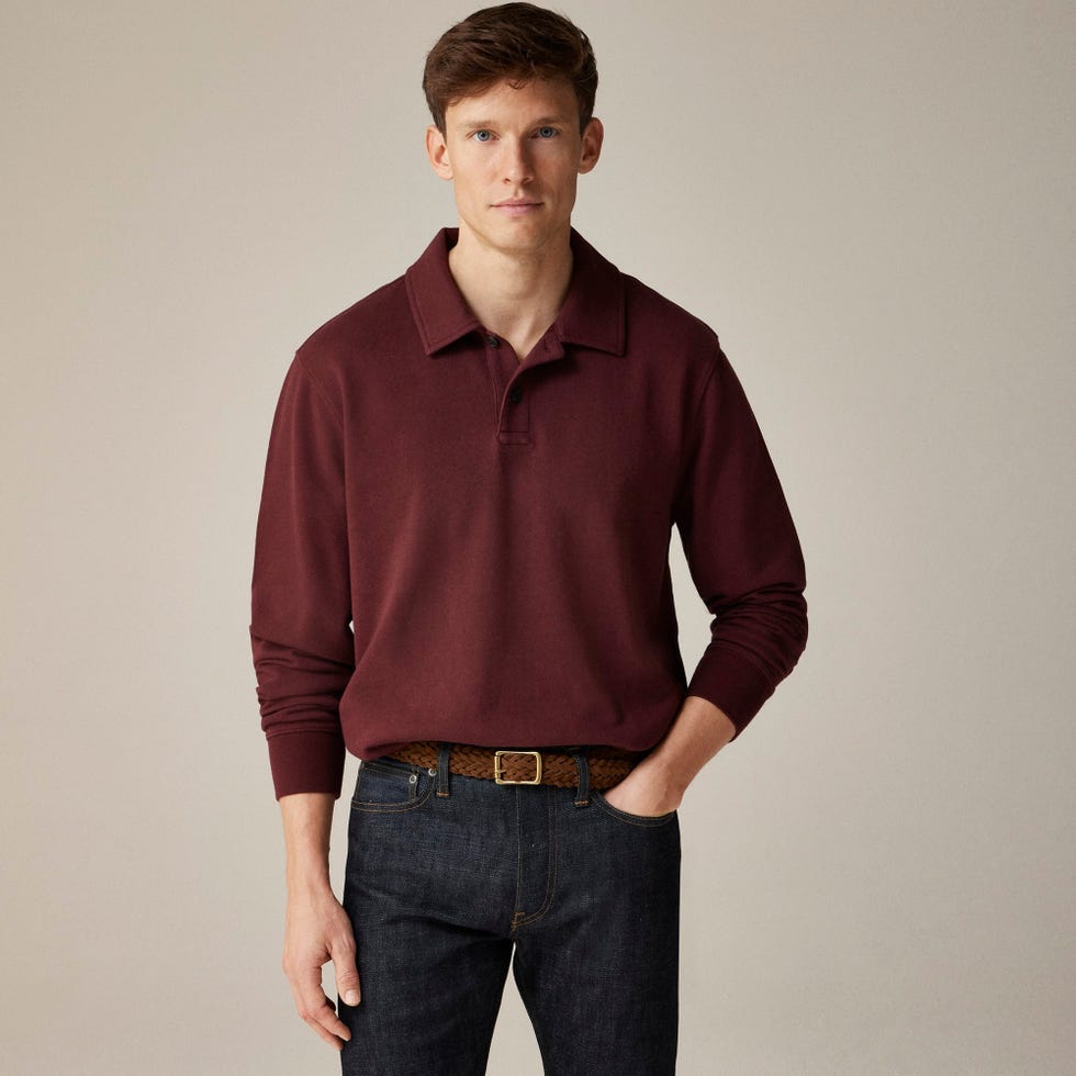 Relaxed Lightweight French Terry Polo Sweatshirt