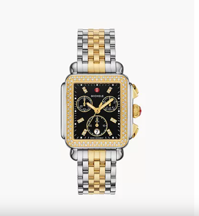 Deco Two-Tone 18K Gold-Plated Diamond Watch